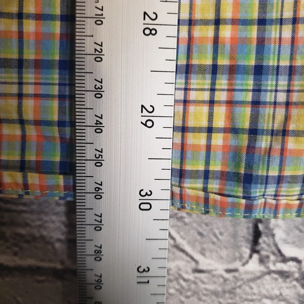 Ralph Lauren Shirt Youth XL (18-20) Long Sleeve Button Down Plaid Green Yellow